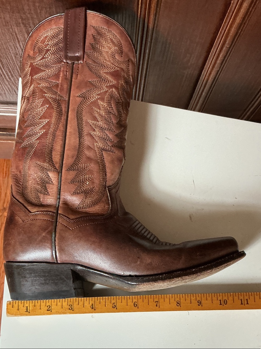 Dan Post Brown Embroidered Western Heeled Boots - Picture 7 of 9